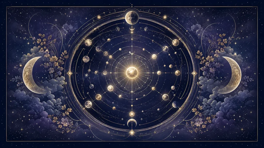 惑星の航路が響く時刻を示す天文時計